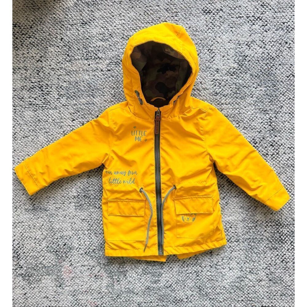 Baby go 12-18 Months Baby Toddler Yellow Fleece Lined Hooded Rain Jacket